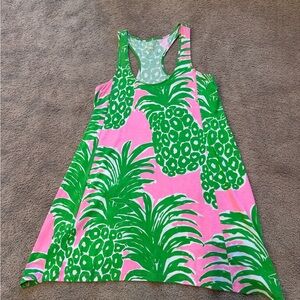 Lilly Pulitzer Pink and Green Pineapple Monterey Tank Dress Racerback Mini